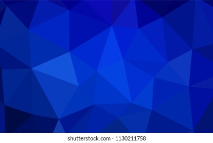 Dark BLUE vector gradient triangles template. Creative illustration in halftone style with triangles. Best triangular design for your business.