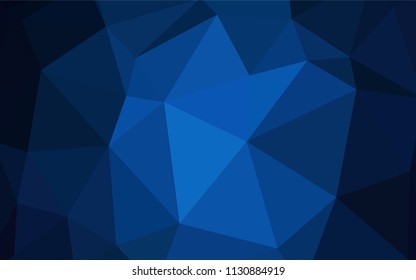 Dark BLUE vector gradient triangles texture. Creative illustration in halftone style with triangles. A new texture for your web site.