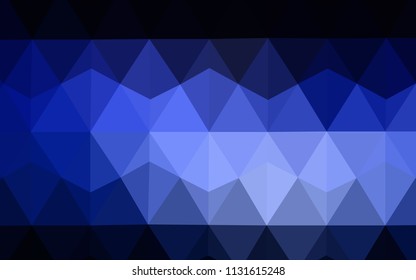 Dark BLUE vector gradient triangles pattern. Creative geometric illustration in Origami style with gradient. Triangular pattern for your design.