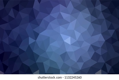 Dark BLUE vector gradient triangles texture. Triangular geometric sample with gradient.  New template for your brand book.