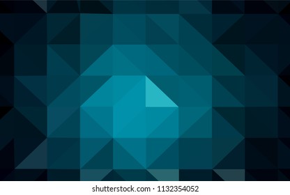 Dark BLUE vector gradient triangles texture. Shining polygonal illustration, which consist of triangles. New template for your brand book.
