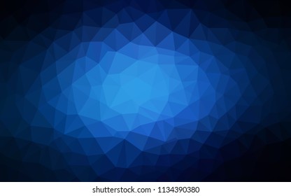 Dark BLUE vector gradient triangles pattern. Geometric illustration in Origami style with gradient.  Template for cell phone's backgrounds.