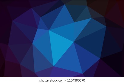 Dark BLUE vector gradient triangles template. Colorful abstract illustration with triangles. Completely new template for your banner.