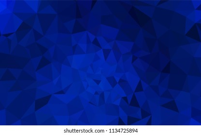Dark BLUE vector gradient triangles template. Geometric illustration in Origami style with gradient.  Brand new design for your business.