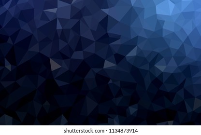 Dark BLUE vector gradient triangles pattern. Shining polygonal illustration, which consist of triangles. Template for cell phone's backgrounds.