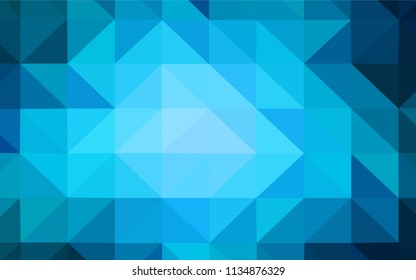 Dark BLUE vector gradient triangles pattern. Elegant bright polygonal illustration with gradient. Triangular pattern for your design.