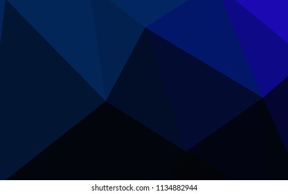 Dark BLUE vector gradient triangles texture. Creative illustration in halftone style with triangles. Completely new template for your banner.