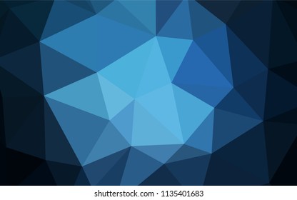 Dark BLUE vector gradient triangles template. Glitter abstract illustration with an elegant triangles. Textured pattern for your backgrounds.