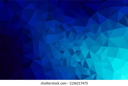 Dark BLUE vector gradient triangles template. Modern abstract illustration with triangles. A completely new design for your leaflet.
