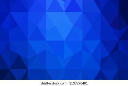 Dark BLUE vector gradient triangles pattern. Colorful abstract illustration with triangles. A completely new design for your leaflet.