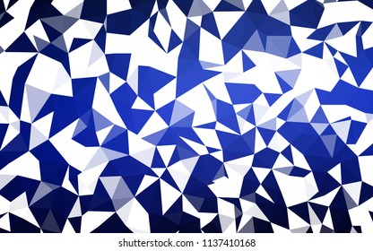 Dark BLUE vector gradient triangles template. Shining polygonal illustration, which consist of triangles. Textured pattern for your backgrounds.