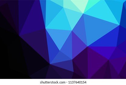 Dark BLUE vector gradient triangles template. Colorful illustration in abstract style with triangles. A completely new design for your leaflet.