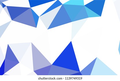 Dark BLUE vector gradient triangles template. Creative geometric illustration in Origami style with gradient. Pattern for a brand book's backdrop.