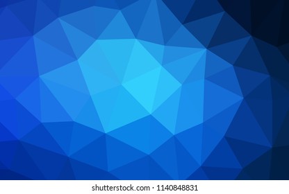 Dark BLUE vector gradient triangles pattern. A completely new color illustration in a polygonal style. Polygonal design for your web site.