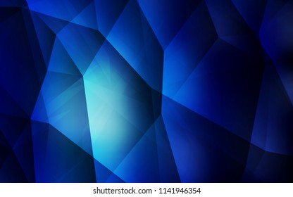Dark BLUE vector gradient triangles texture. Colorful illustration in polygonal style with gradient. Completely new template for your banner.