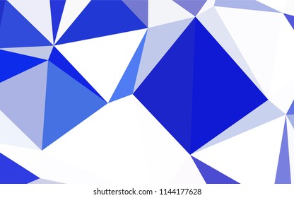 Dark BLUE vector gradient triangles template. Elegant bright polygonal illustration with gradient. Template for cell phone's backgrounds.