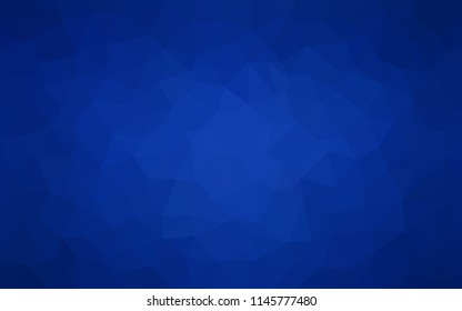 Dark BLUE vector gradient triangles template. Shining colorful illustration with triangles. Best triangular design for your business.