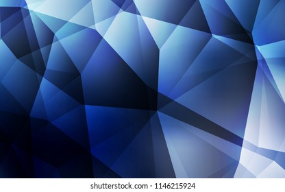 Dark BLUE vector gradient triangles template. Creative geometric illustration in Origami style with gradient. Pattern for a brand book's backdrop.