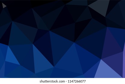 Dark BLUE vector gradient triangles pattern. Geometric illustration in Origami style with gradient.  A completely new design for your leaflet.