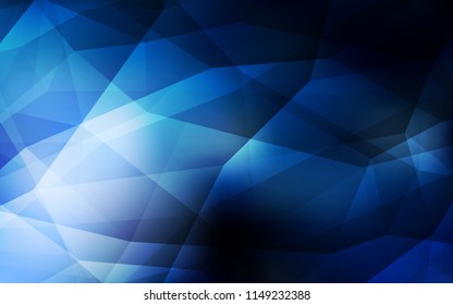 Dark BLUE vector gradient triangles texture. Creative illustration in halftone style with triangles. Completely new template for your banner.