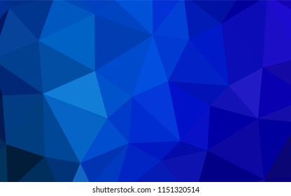 Dark BLUE vector gradient triangles texture. Shining polygonal illustration, which consist of triangles. A new texture for your web site.