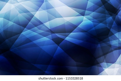 Dark BLUE vector gradient triangles texture. Shining colorful illustration with triangles. Best triangular design for your business.