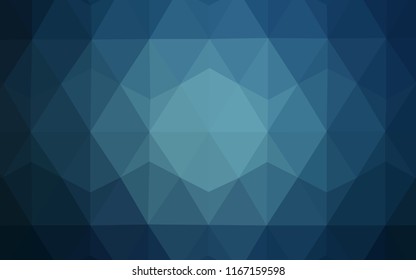Dark BLUE vector gradient triangles pattern. Shining colorful illustration with triangles. A completely new design for your leaflet.