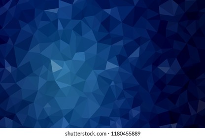 Dark BLUE vector gradient triangles template. Elegant bright polygonal illustration with gradient. Completely new template for your banner.