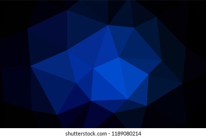 Dark BLUE vector gradient triangles template. Geometric illustration in Origami style with gradient.  A new texture for your web site.