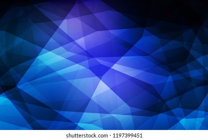 Dark BLUE vector gradient triangles texture. Glitter abstract illustration with an elegant triangles. Completely new template for your banner.