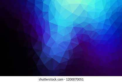 Dark BLUE vector gradient triangles pattern. A completely new color illustration in a polygonal style. New template for your brand book.