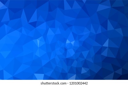 Dark BLUE vector gradient triangles template. Shining polygonal illustration, which consist of triangles. New template for your brand book.