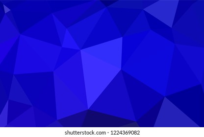 Dark BLUE vector gradient triangles pattern. Elegant bright polygonal illustration with gradient. Best triangular design for your business.