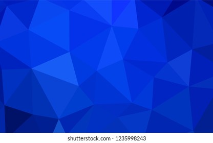 Dark BLUE vector gradient triangles pattern. A sample with polygonal shapes. Brand new design for your business.