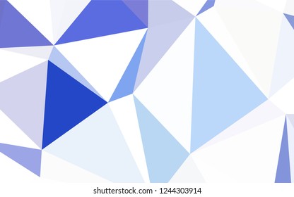 Dark BLUE vector gradient triangles template. Colorful abstract illustration with triangles. Polygonal design for your web site.