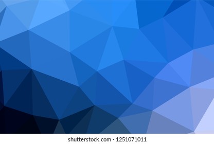 Dark BLUE vector gradient triangles template. Shining colorful illustration with triangles. A completely new design for your leaflet.