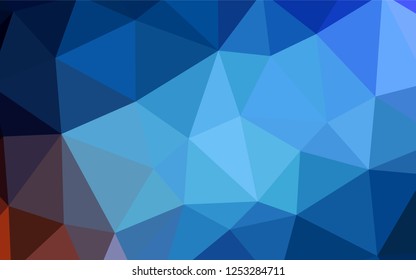 Dark BLUE vector gradient triangles template. Creative geometric illustration in Origami style with gradient. A new texture for your web site.