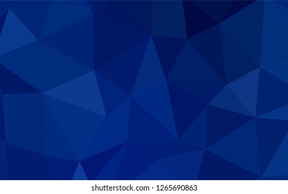 Dark BLUE vector gradient triangles texture. Geometric illustration in Origami style with gradient.  A completely new design for your leaflet.