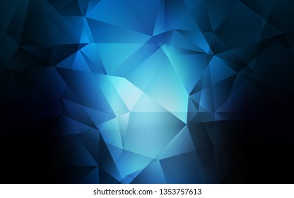 Dark BLUE vector gradient triangles template. Colorful illustration in polygonal style with gradient. Pattern for a brand book's backdrop.