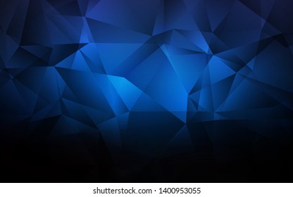 Dark BLUE vector gradient triangles texture. Colorful illustration in polygonal style with gradient. Completely new template for your banner.