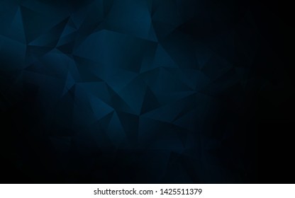 Dark BLUE vector gradient triangles template. A sample with polygonal shapes. Pattern for a brand book's backdrop.
