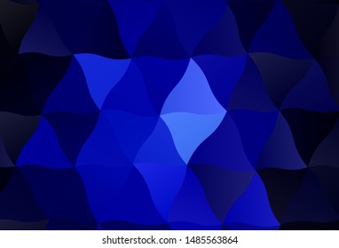 Dark BLUE vector gradient triangles texture. A sample with polygonal shapes. Textured pattern for your backgrounds.