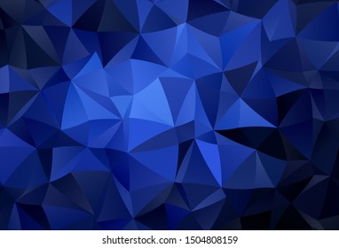 Dark BLUE vector gradient triangles texture. Creative geometric illustration in Origami style with gradient. Triangular pattern for your design.