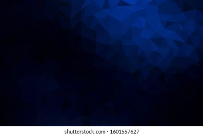 Dark BLUE vector gradient triangles template. Elegant bright polygonal illustration with gradient. Textured pattern for your backgrounds.