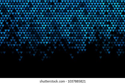 Dark BLUE vector greeting Card Happy Valentine's Day. Pattern with isolated hearts on the white background. Colored illustration for your banner, website, advert.
