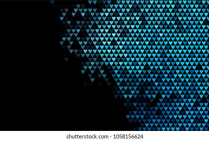Dark BLUE vector greeting Card Happy Valentine's Day. Pattern with isolated hearts on the white background. Colored illustration for your banner, website, advert.