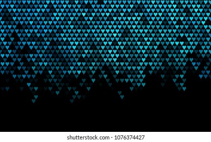 Dark BLUE vector greeting Card Happy Valentine's Day. Pattern with isolated hearts on the white background. Colored illustration for your banner, website, advert.