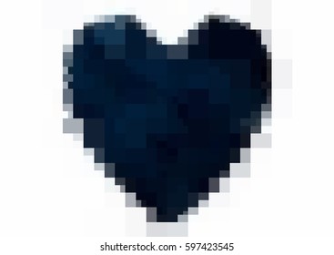 Dark Blue vector greeting Card Happy Valentine's Day. Lettering with hearts on the white polygonal background. Colored rectangular illustration for your business.