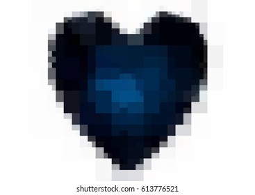 DARK BLUE vector greeting Card Happy Valentine's Day. Lettering with hearts on the white polygonal background. Colored rectangular illustration for your business.
