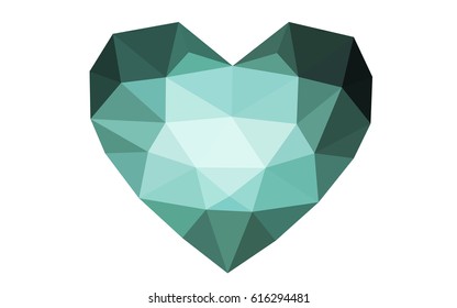 DARK BLUE vector greeting Card Happy Valentine's Day. Lettering with hearts on the white polygonal background. Colored triangular illustration for your business.
